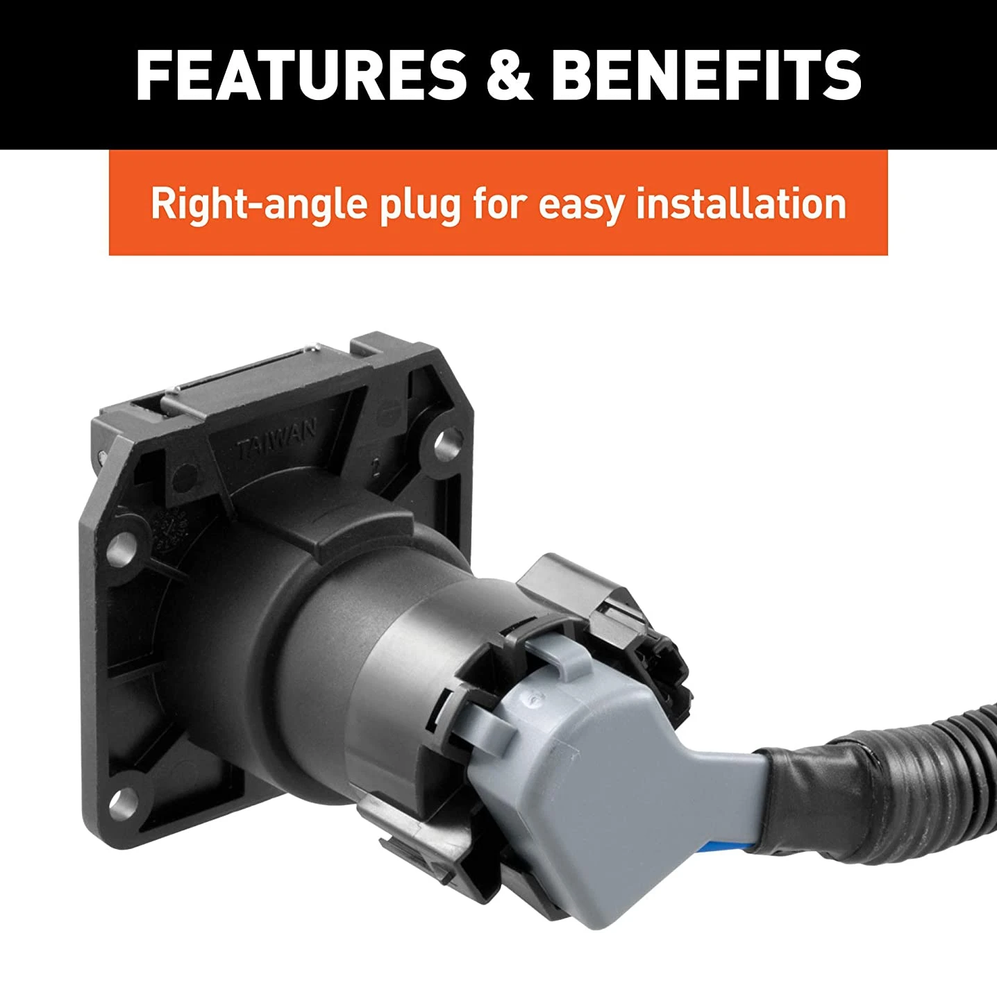 Extensão de cablagem de reboque de 7 pinos para cama de caminhão para Chevrolet Dodge Ford GMC Nissan Ram Toyota 56070