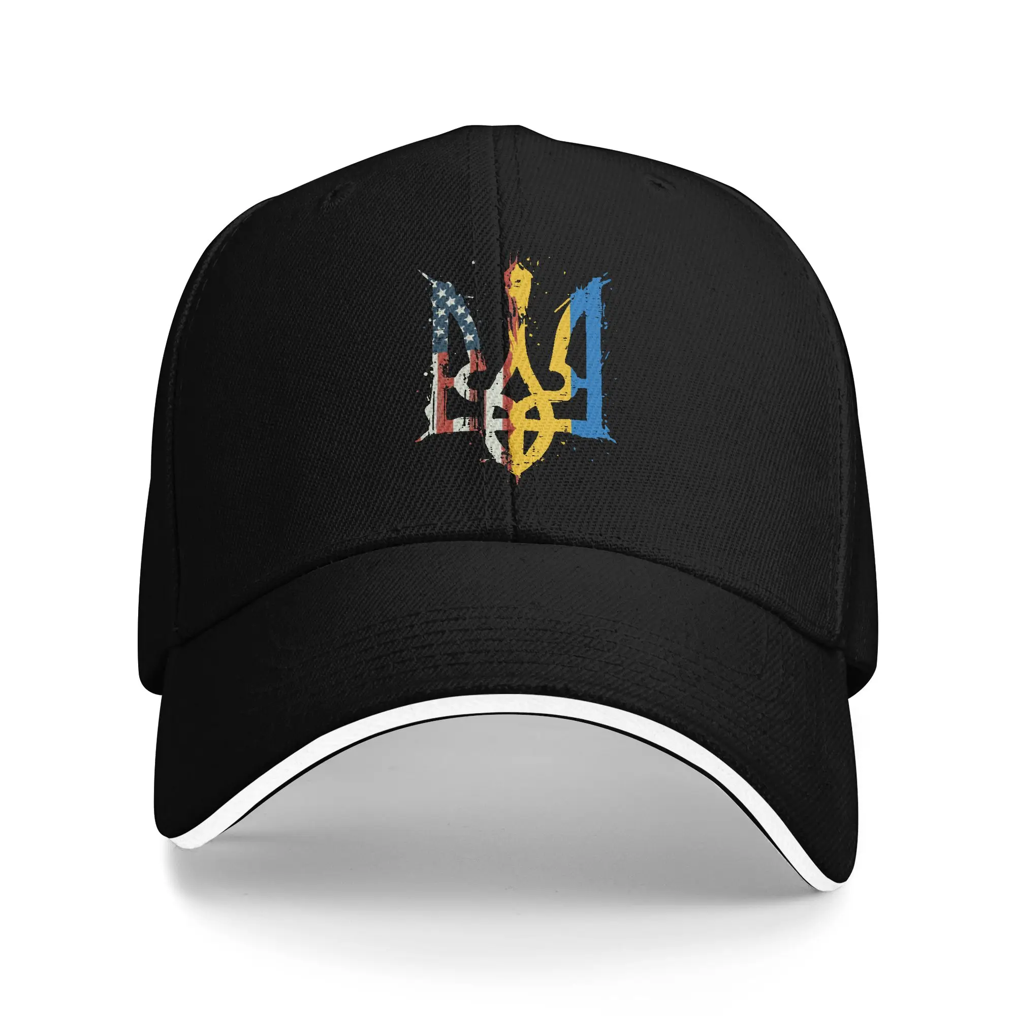 Summer Ukraine America Flag Trident Ukrainian Tryzub Baseball Cap Outdoor Sports y2k Retro Sun Hip Hop Hats Men Baseball Caps
