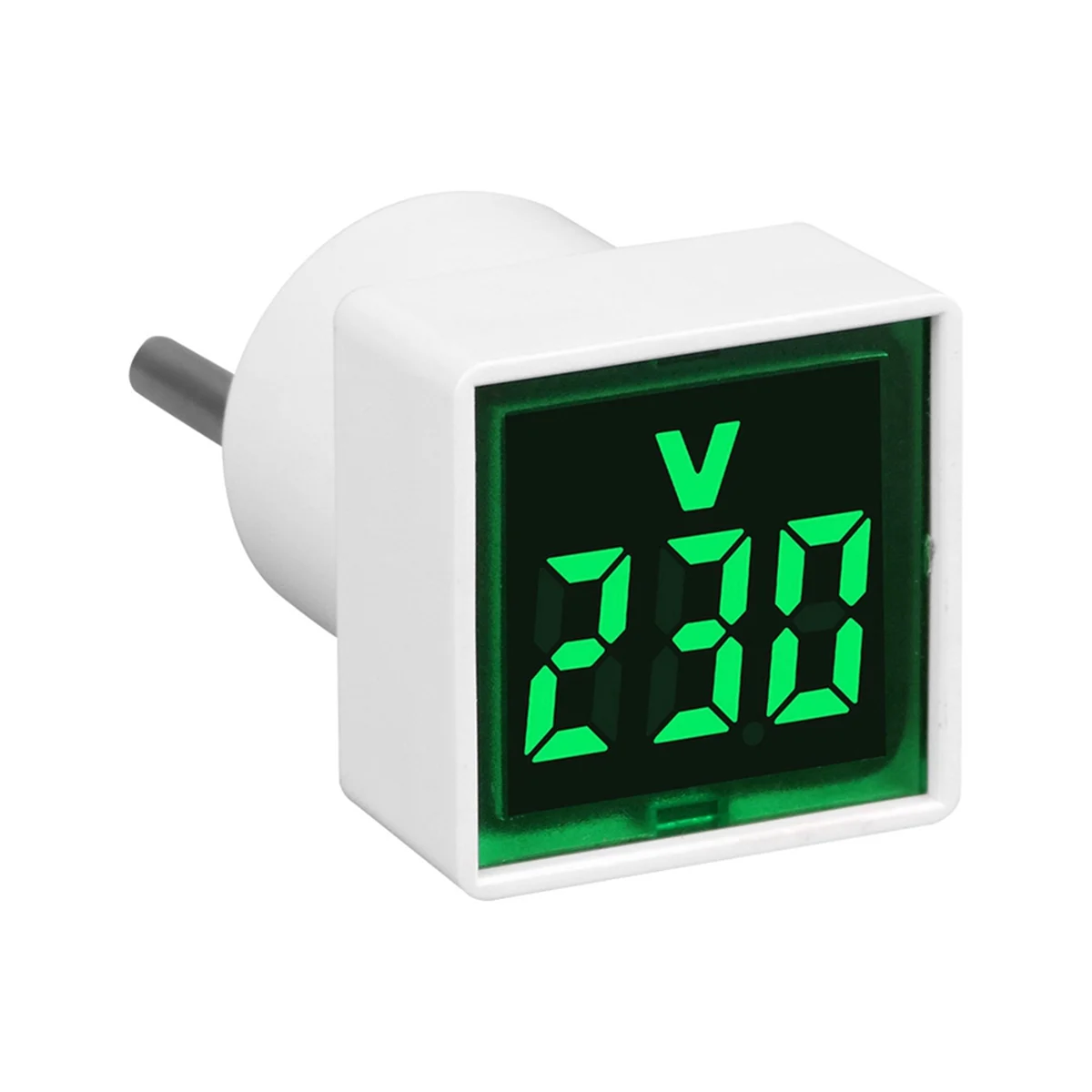 Digital Voltmeter Square AC220V Square Voltage Tester with LED Display and Indicator Light EU Plug Green-Grocery