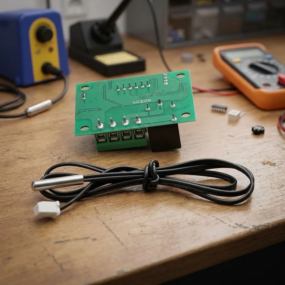 Digital Temperature Control Switch Module for W1209 DC 12V Supply 20A Relay Output 0. Accuracy and Adjustable Hysteresis P1