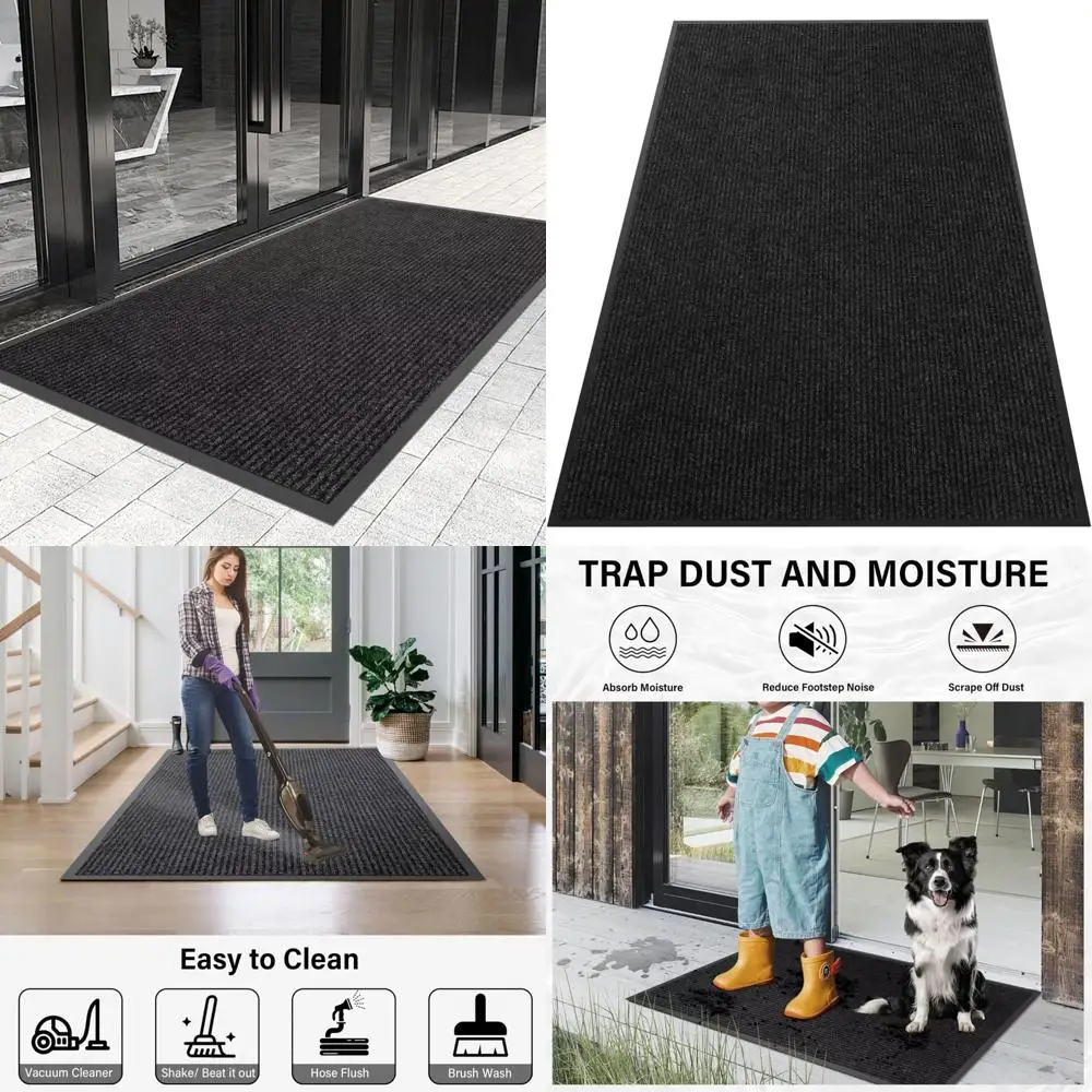 

Customizable Heavy Duty Waterproof Entrance Door Mat, All-Weather Commercial Grade Rubber Backed Mat, 3' x 18' Sizes