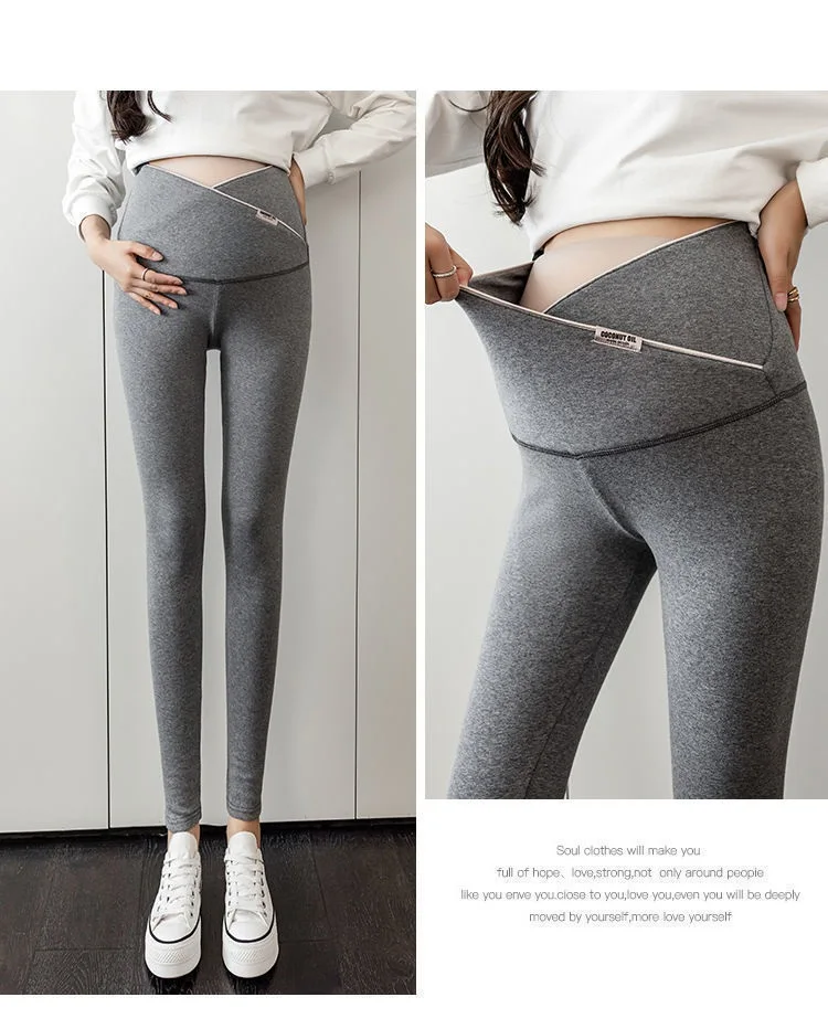 

Across V Low Waist Belly Cotton Maternity Legging Summer Casual Skinny Pants Clothes for Pregnant Women Autumn Pregnancy