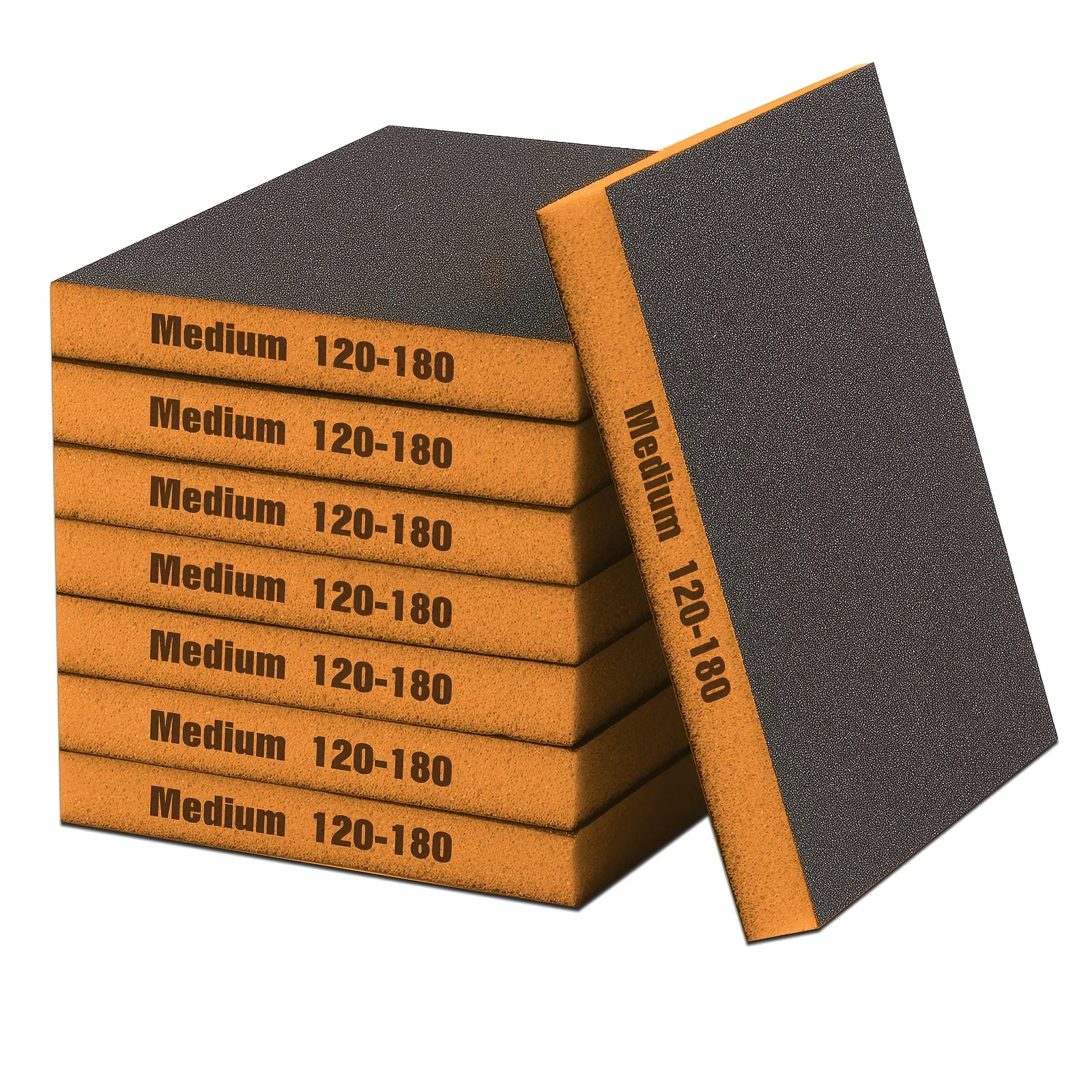 8 stuks dubbelzijdige spons-schuurpads, draagbaar voor autopolijsten en meubels, korrelgrootte: 120-180/240-320/500-600/800-1000/1200-1500