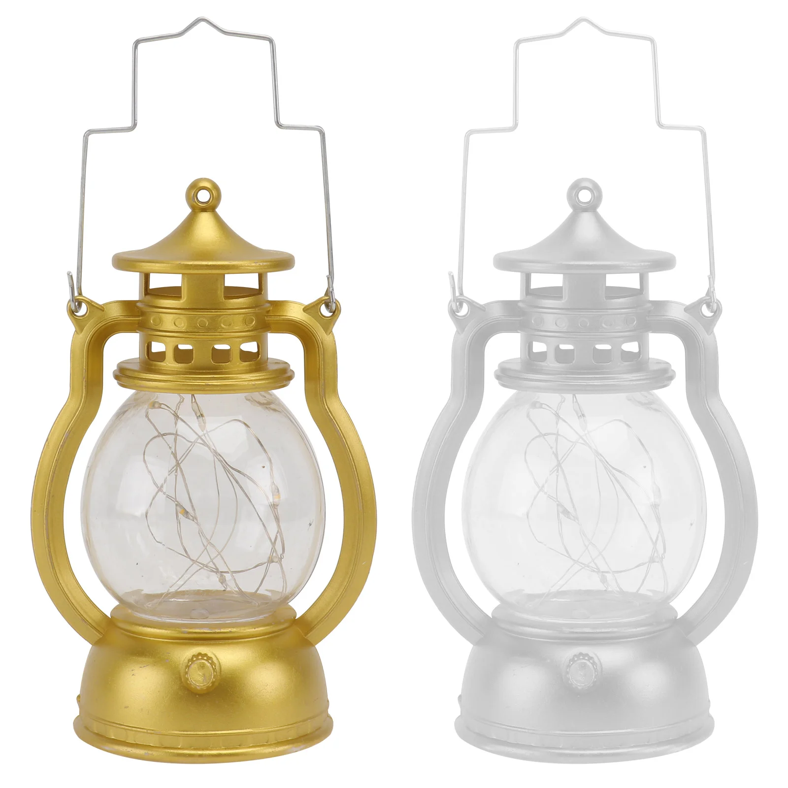 

2 Pcs Portable Horse Lamp Lights Sconce Bulb Operated Lamps Flickering Vintage Decor Lantern Creative Handheld Backpack
