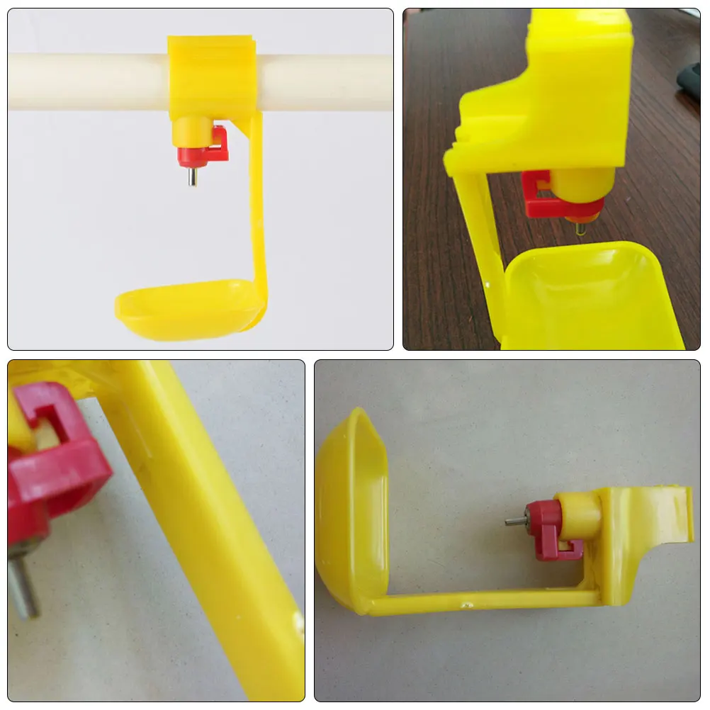 

10 PCS Chicken Drinking Fountains High End Plastic Wear Resistant Bright Color Easy Install Poultry Farms Home Commerce