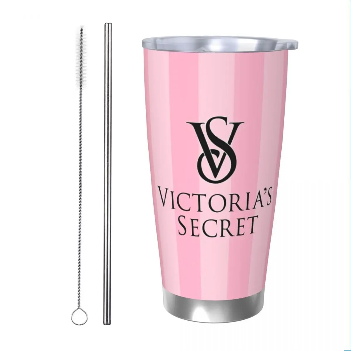 Pink-Like-V-ictoria-S-ecret-Style 20oz Cup Large Capacity Car Mug Leak-proof Juice Coffee Cup Food Grade