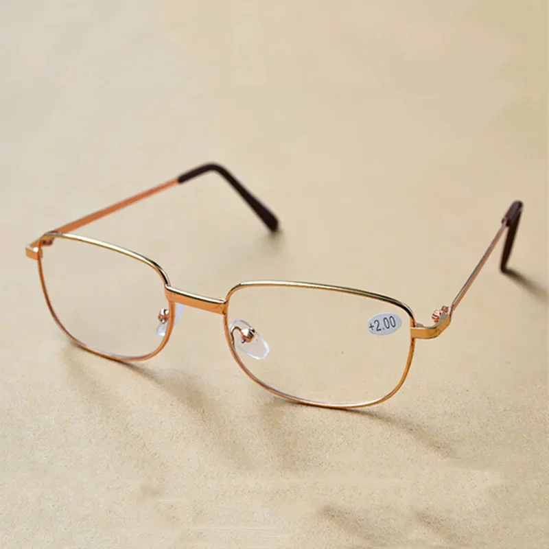 Presbyopic Lens Male Metal Frame High Definition Resin Lens New Fashionable Metal Frame Reading Glasses Old People Flower Lens