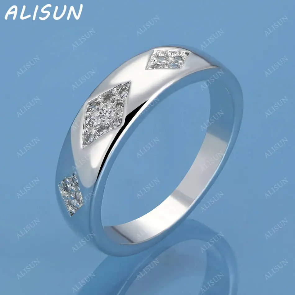 

ALISUN 925 Sterling Silver Zircon Rhombus Wedding Ring For Women Grace Jewelry Trend Fashionable Birthday Party Gifts