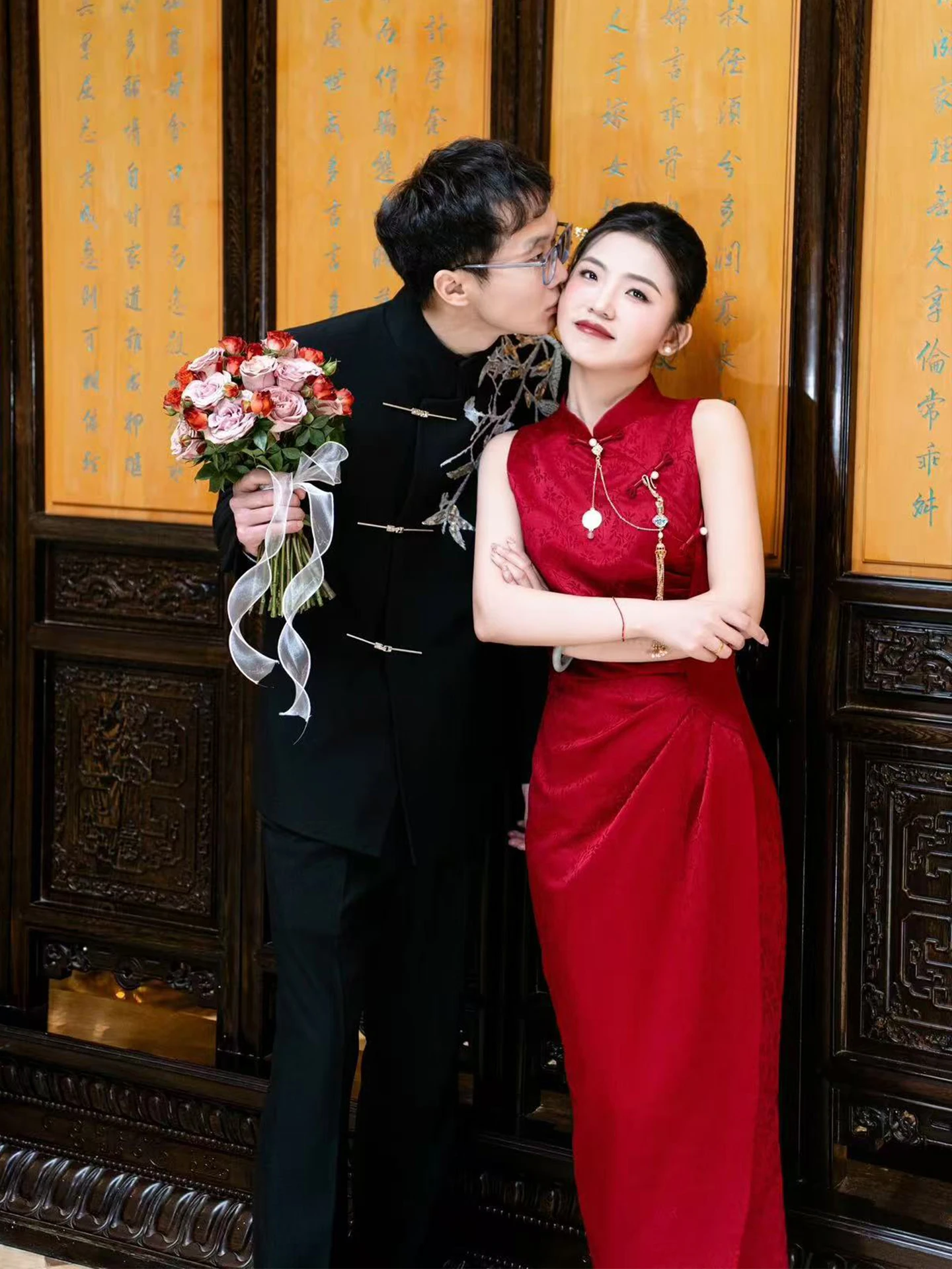 

Красный китайский свадебный халат для невесты, новый утренний халат для церемонии бракосочетания, вечернее платье, элегантная юбка А-силуэта