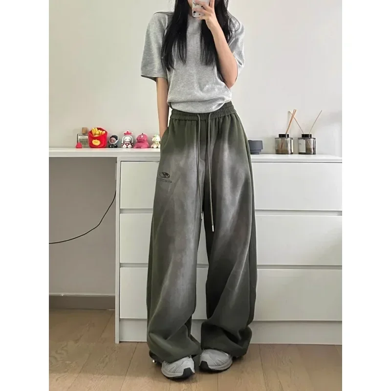 Deeptown harajuku Túlméretes nagyság sweatpants Nők Buggyos Y2K Trutyi Koreai streetwear baddies jogger nadrágot kpop évjárat Nadrág hiphop