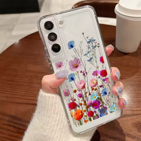 Flower Case For Samsung Galaxy S24 S25 Ultra S22 S23 S21 S20 FE A14 A34 A52 A53 A15 A25 A35 A55 A54 5G AA16 A26 A36 A56 Capa