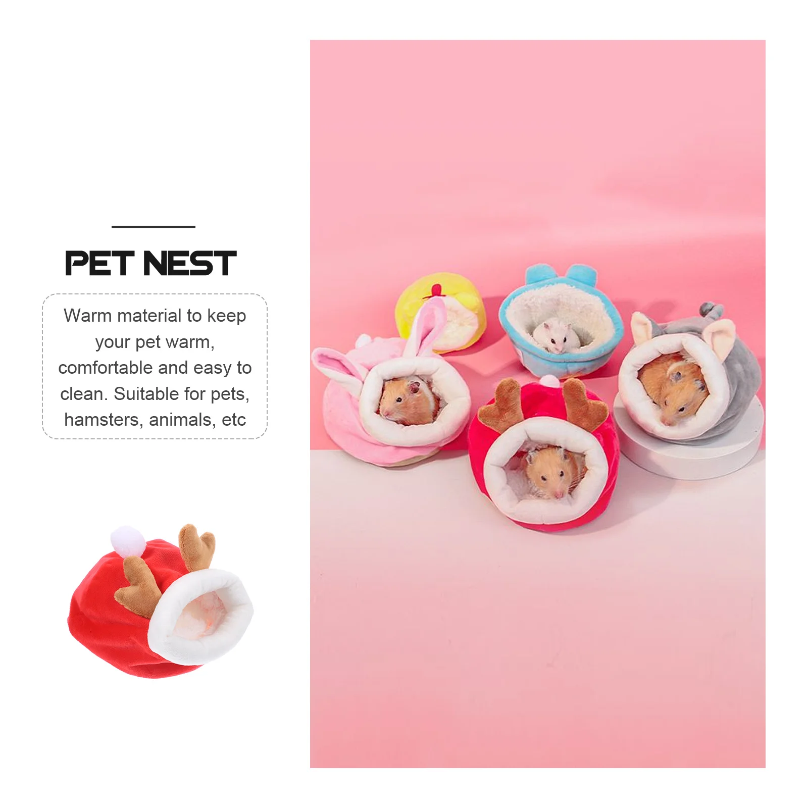 

Small Animals Sleeping House Squirrel Resting Bed Hamster Cotton Nest Warm Comfortable Resting Bed Privacy Hideout for Winter