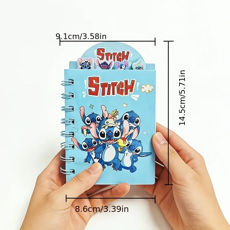 4pcs Stitch Angel Cartoon Spiral Notebook Set Cute Lined Journal for Students Fans Stationery