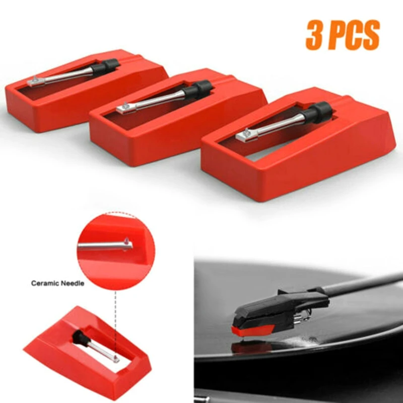 3Pcs Phonographen Patrone Stylus Rekord Player Nadeln Ersatz für Victrola IONEN Crosley Vinyl Plattenspieler LP Phonographen