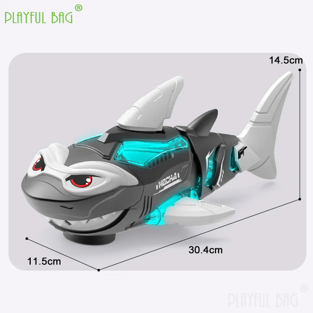 Electric Toys Simulated Shark Universal Running Music Lamplight Bright Light Robot Animal Models Kids Christmas gifts UG339