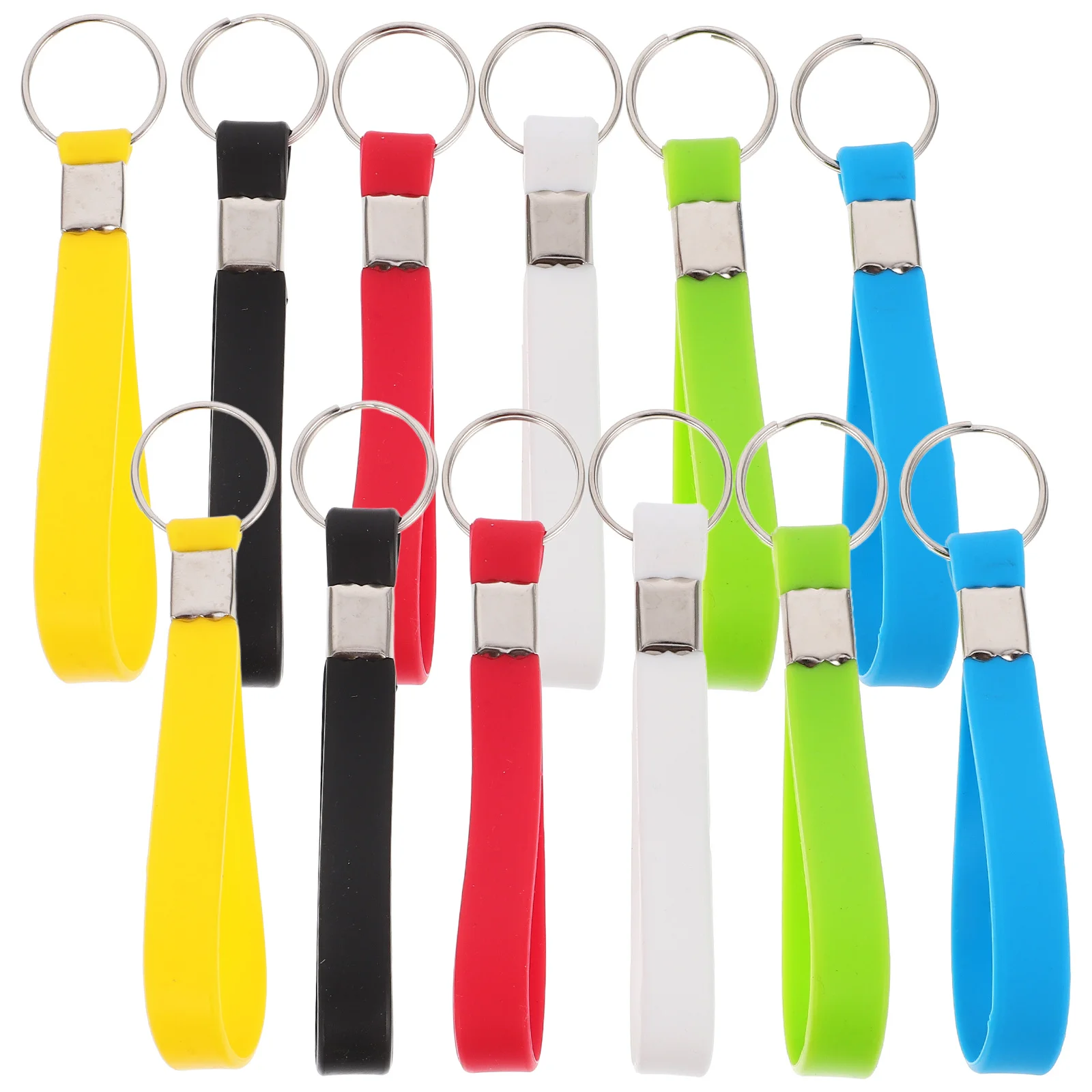 

12 шт. силиконовый брелок на запястье прочный брелок для ключей браслет ремешок на запястье разноцветный полезный держатель для ключей для сумок ключи от машины