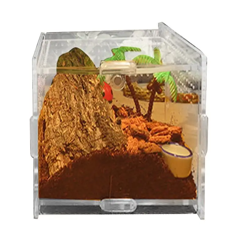 Reptile Terrariums Breeding Acrylic Box Clear Durable Reptile Terrarium For Wolf Spiders Scorpion Isopod Snail Reptile Box