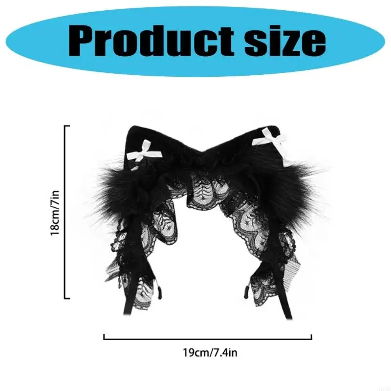 Plux Furry Cats Oreilles Hair Band for Girl Women Cosplay Party Party Fancy Distume Sweet Lolitas Headwear Cadeaux H7EF