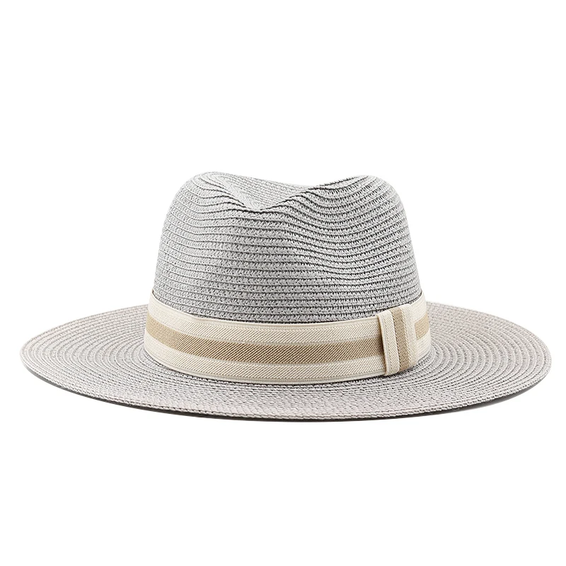 Bild 6: 54-58-60cm Damen Sommer Panama Hüte breite Krempe Stroh Sonnenhut Strand hut für Männer Mode Upf UV Schutz Fedoras Kappe für die Reise