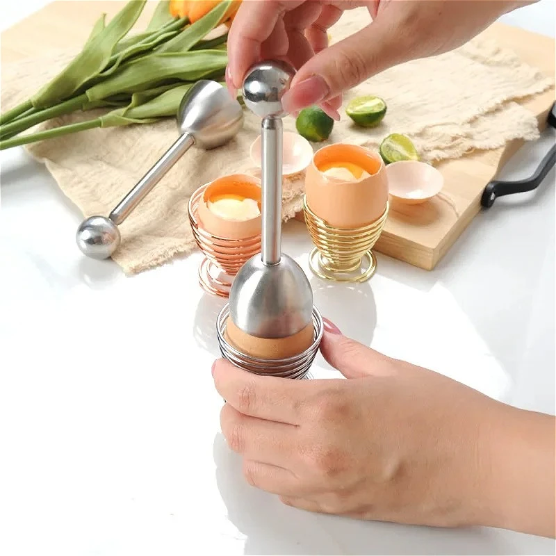 

Stainless Steel Egg Shell Opener | Egg Shell Top Cutter & Tapper | Practical Household Kitchen Tool Household single egg tray