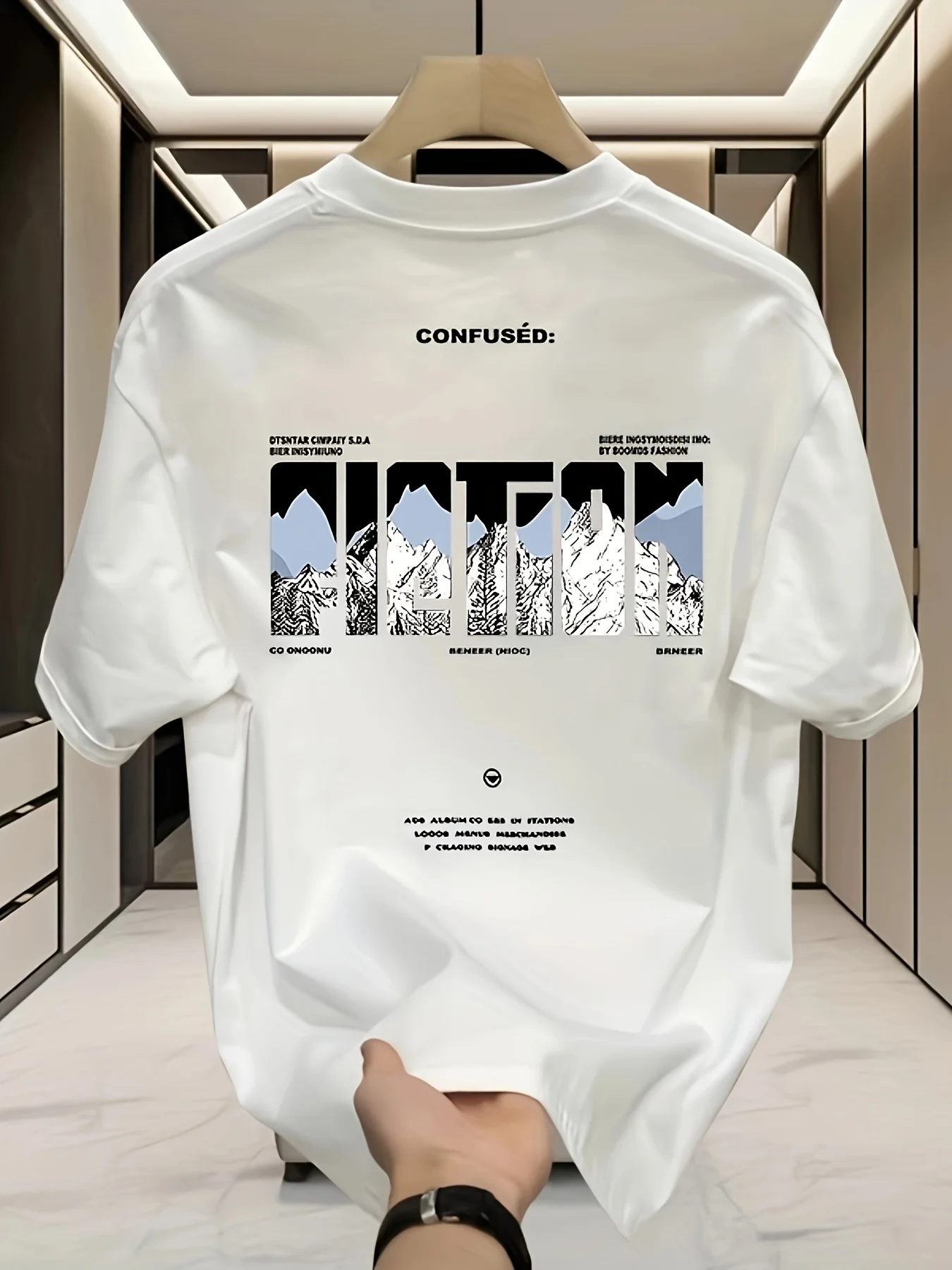 Summer New Style American Streetwear Loose Men T-shirt 100% Pure Cotton Soft and Breathable Material Suitable for Daily Wear