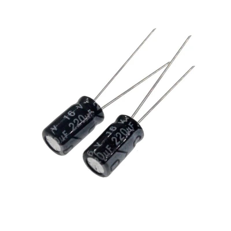 50pcs 220uF 16V 220MFD 16Volt 6*7mm Aluminum Electrolytic Capacitor Radial 220mf16v 220uf16v 16v220mf 16v220uf