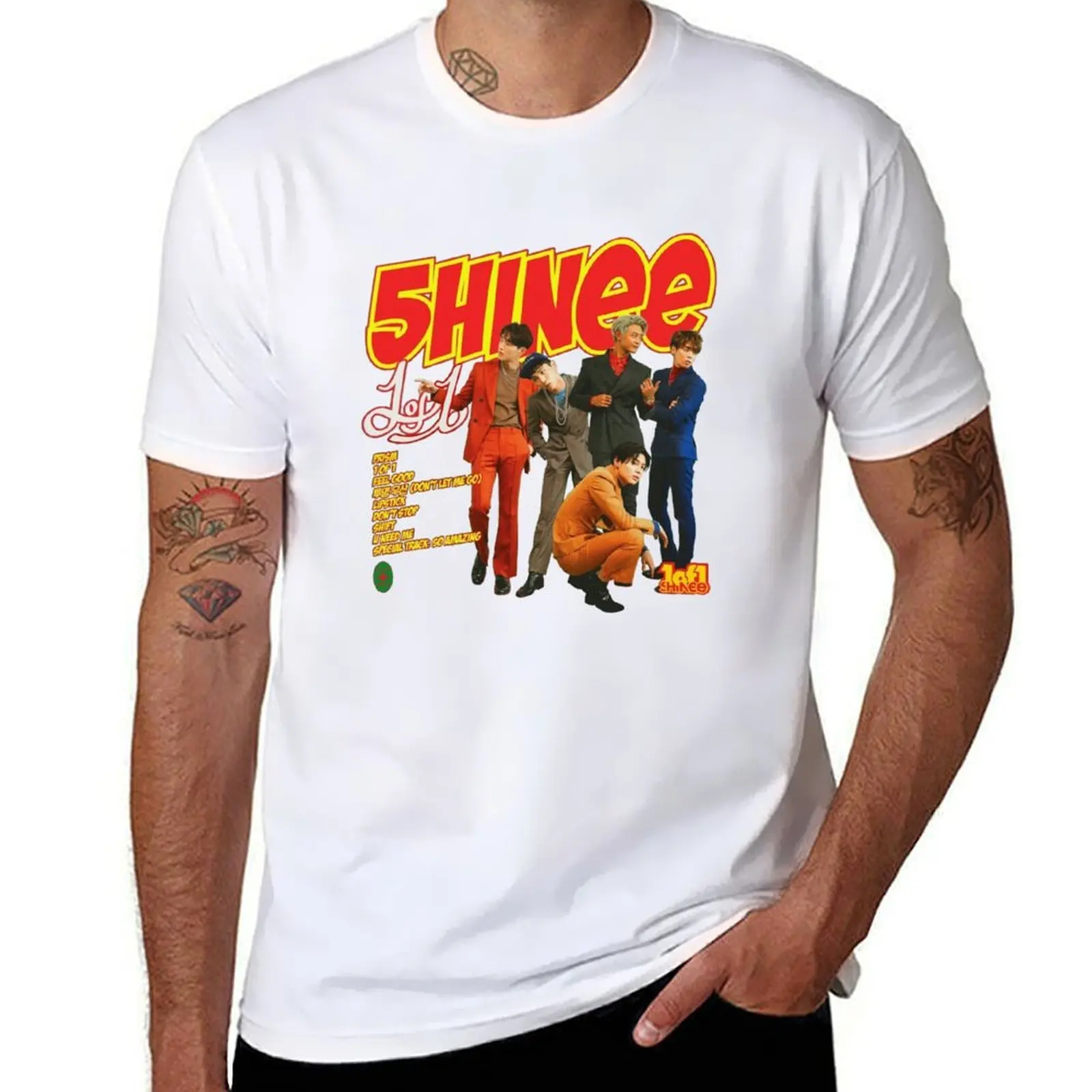 

SHINee - 1of1 - Tracklist T-Shirt cotton t shirts man 100% funny t shirts dark humor T-Shirt