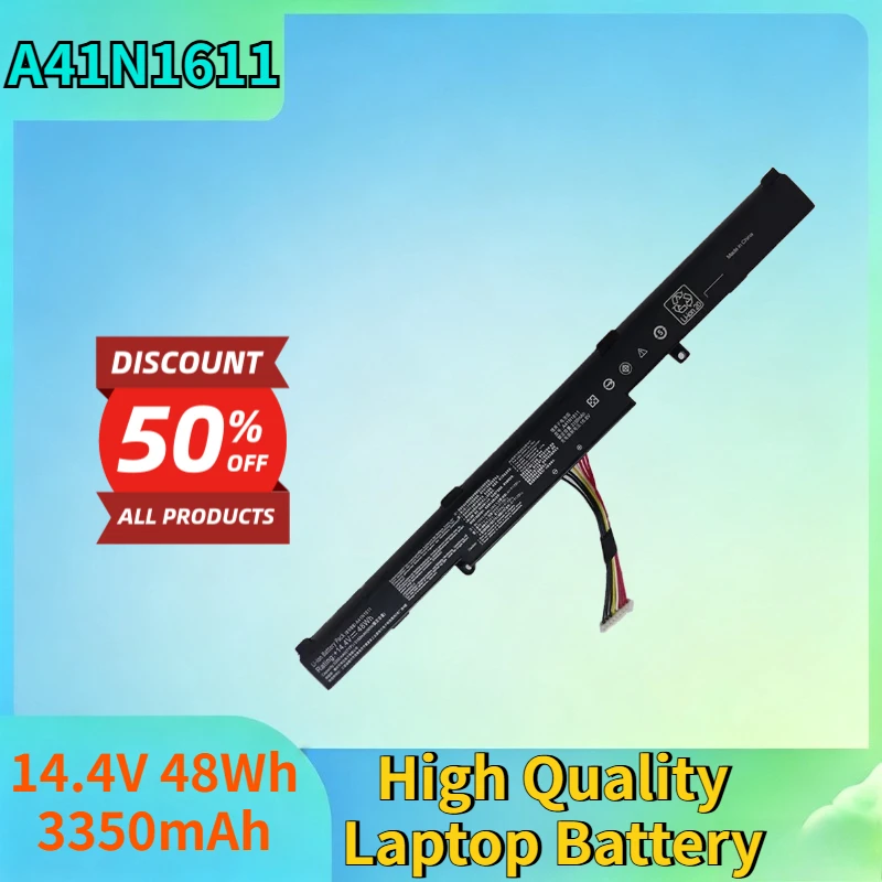 New A41N1611 14.4V 48Wh 3350mAh Li-ion Battery for ASUS GL553 GL553VD GL553VE A41LP4Q ZX53VD A41LK9H High Quality Laptop Battery