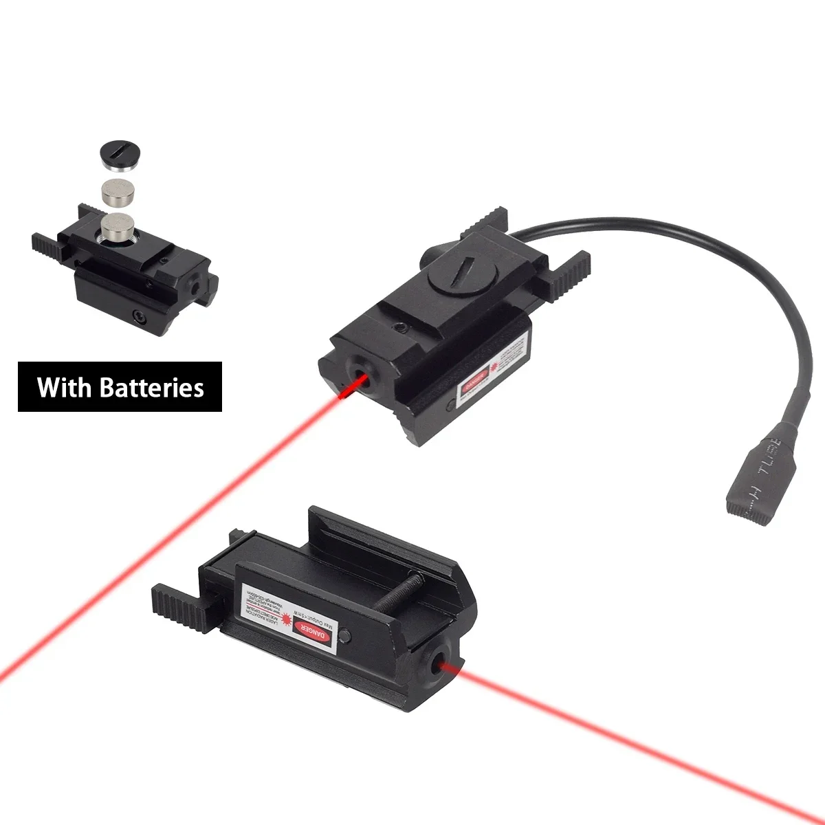 Tactical Handgun Red Dot Green Laser Pointer, Sight Rifle, Picatinny Weaver Rail para Glock 17 19, Caça Pistol Sighter, 11mm, 20mm