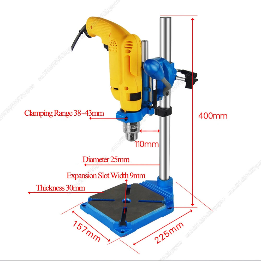 Hand Electric Drill Bench Drill Bracket Multi-function Drilling Stand High-precision Household Workbench Collet Dia 38-43mm