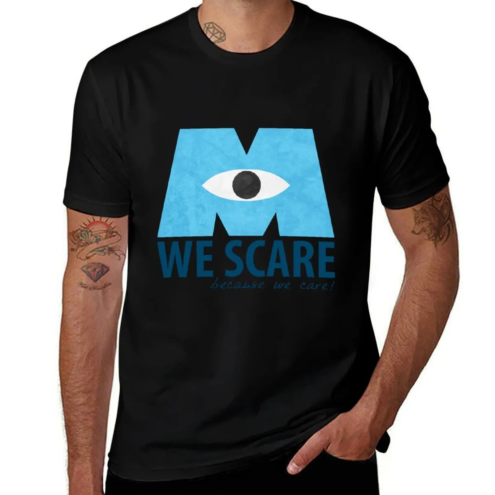 We Scare Because We Care! T-Shirt Simple Graphic Design T-Shirt