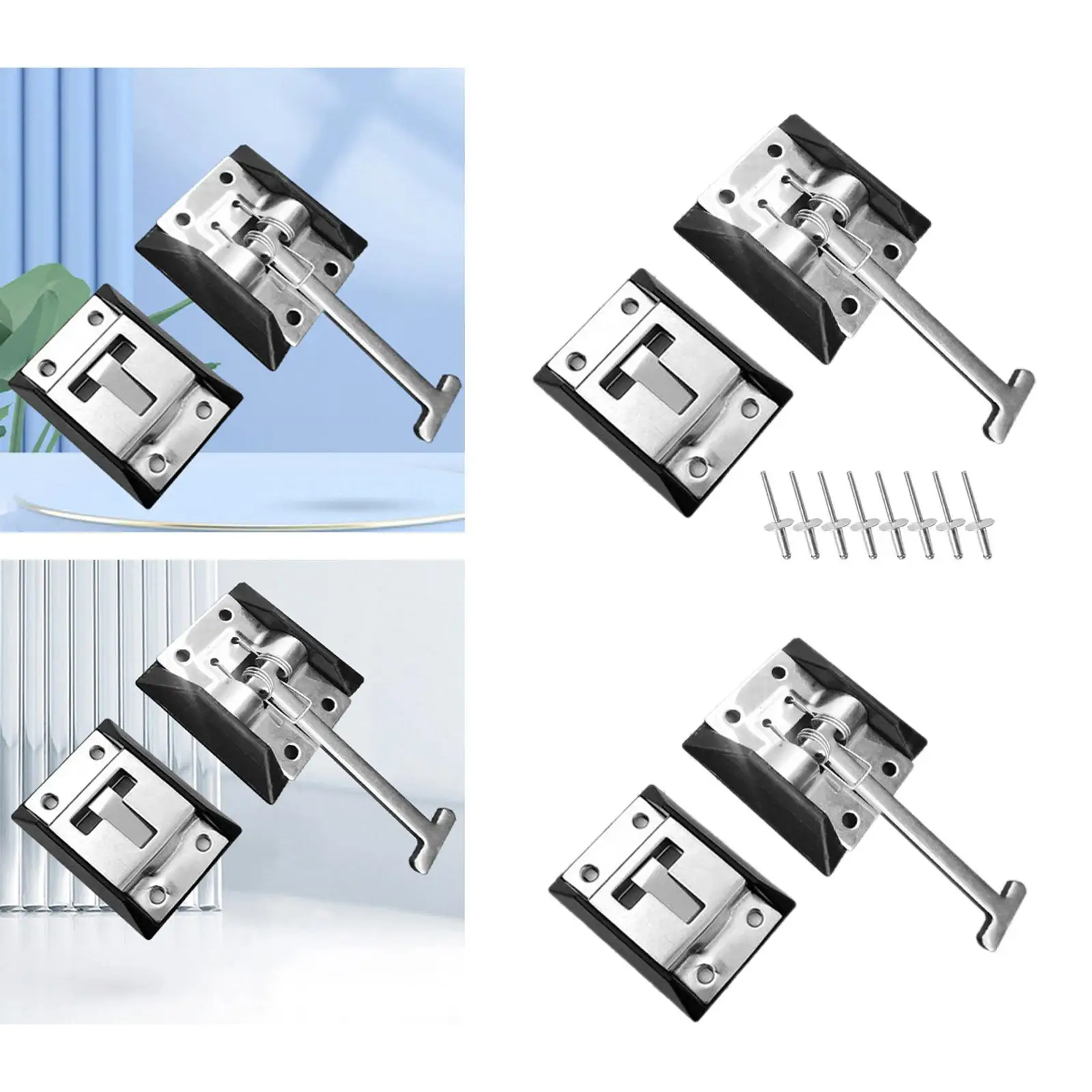 

T Shape Entry Door Latch with Bracket Caravans Entrance Accessories Horse Trailers Motorhome Hardware Entry Door Catch Latch