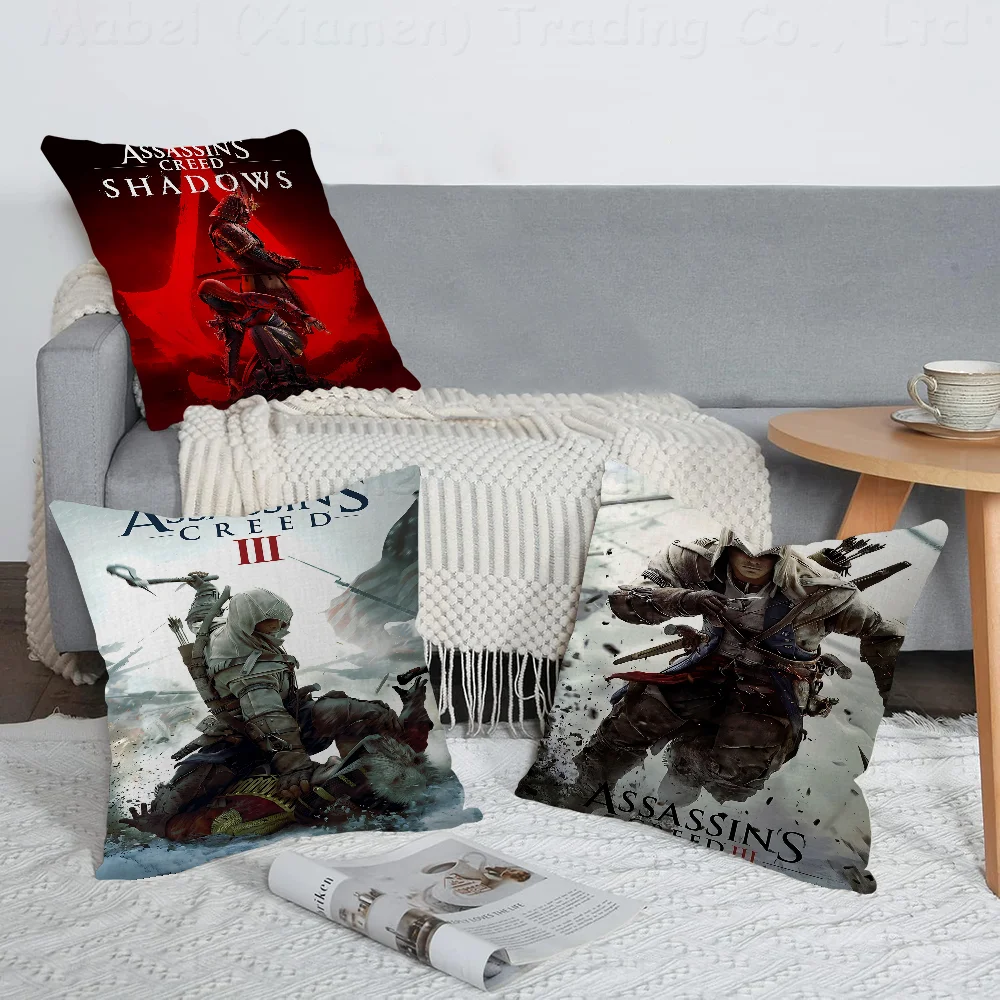 A-Assassins Creed GamePersonalized Picture Text Home Decorative Pillows Household Gifts 45x45cm