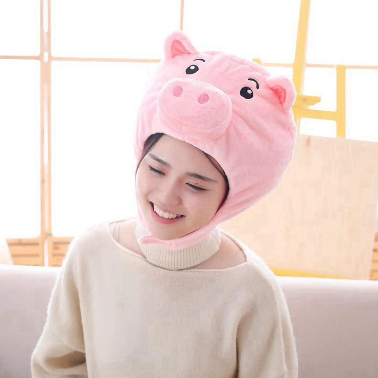 

Cute Pig Plush Hat Cosplay Animal Headband Headgear Women Girls Birthday Gift