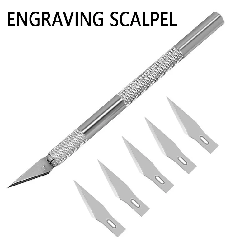 Metal Pen Knife Carving Craft Knife Kit Engraving Cutter Scrapbooking Paper Cut DIY Handmade Handicraft Carving Tool Accessories