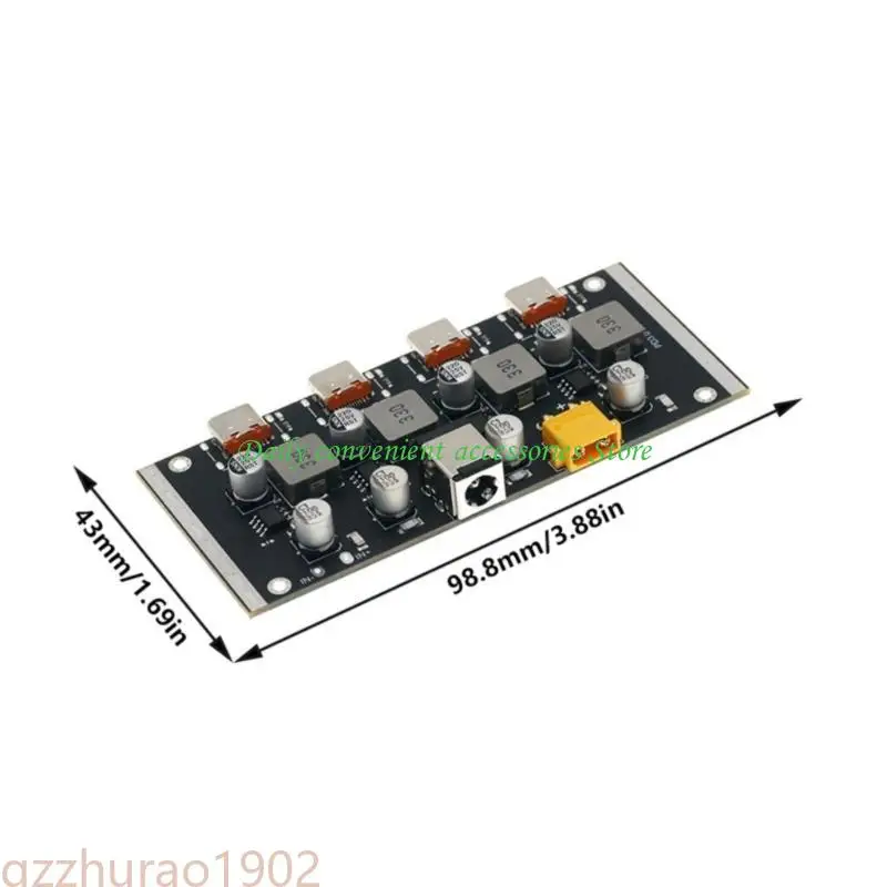 Modulo di ricarica rapida PD65W a 4 vie Interfacce di tipo C Supporto scheda di ricarica rapida Sostituzione PD3.0/2.0 per telefono portatile