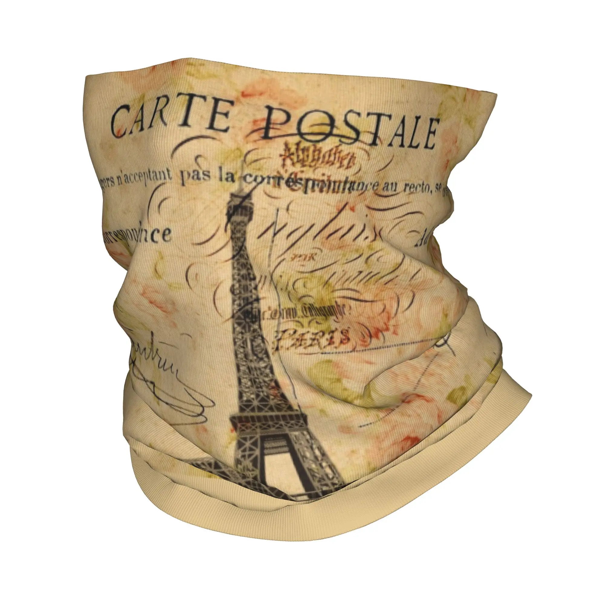 Custom Spring Garden Vintage Floral Paris Eiffel Tower Winter Headband Neck Warmer Men Women Ski Camping Tube Scarf  Face