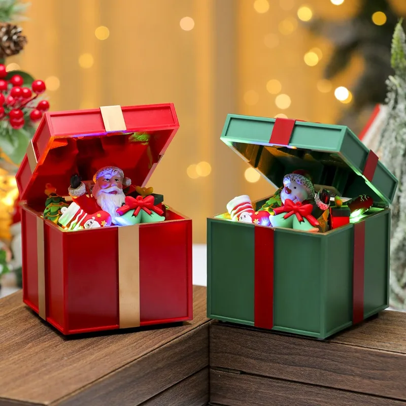 

Рождественский подарок 2025, светильник, Санта-Клаус, снеговик, подарочная коробка, форма октаво, Рождество, Новый год, украшение для атмосферы, ремесла, орнамент