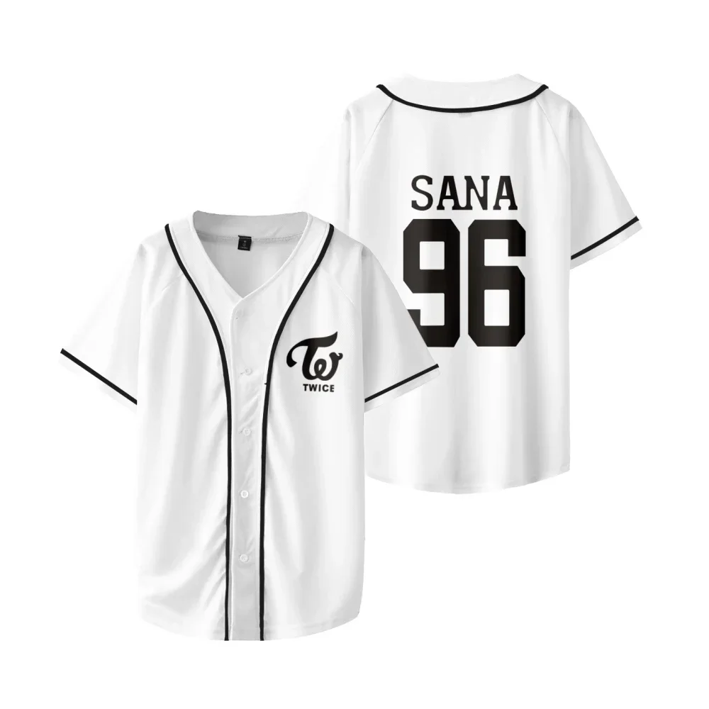 Twice Baseball Jersey Unisex Short Sleeve T-shirt Casual Streetwear Women Men Clothes