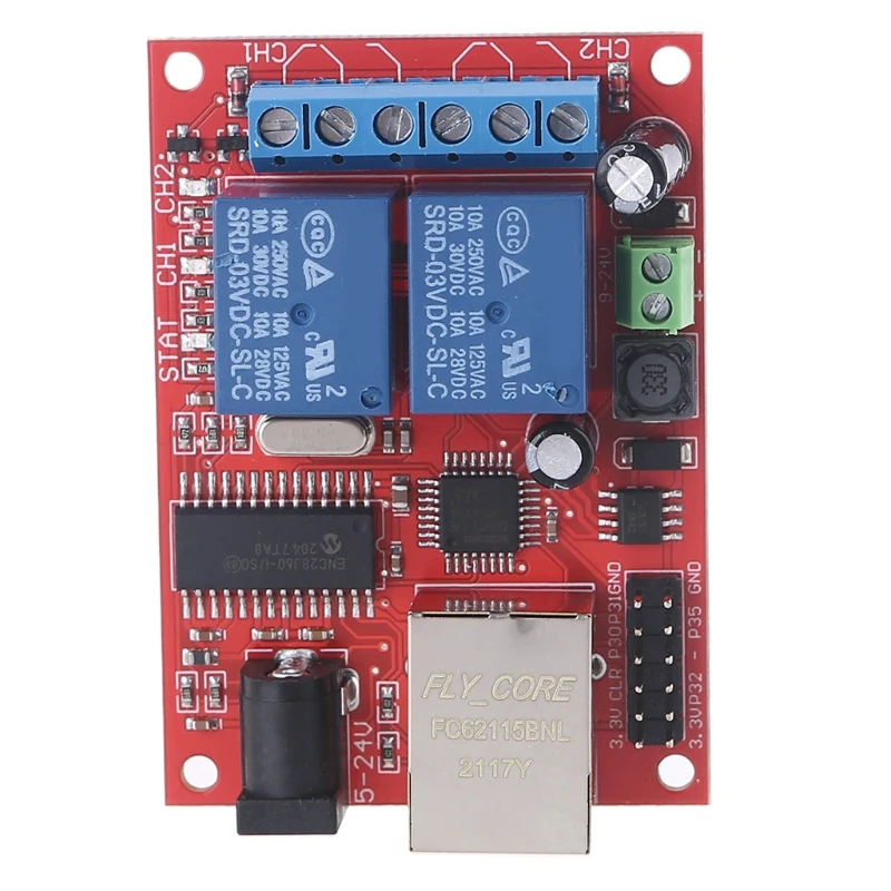 1PC 2 Channel LAN Ethernet 2 Way High Quality Board Delay UDP Controller Module WEB Server W315 Timer for Mobile APP DIY