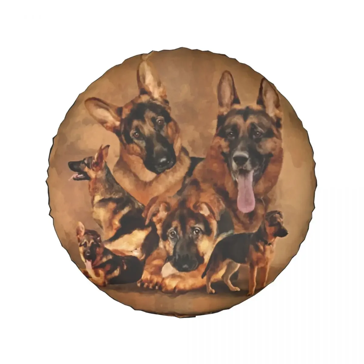 German Shepherd Dog Spare Tire Cover Case Bag Pouch Waterproof Animal Lover Wheel Covers for  Hummer 14