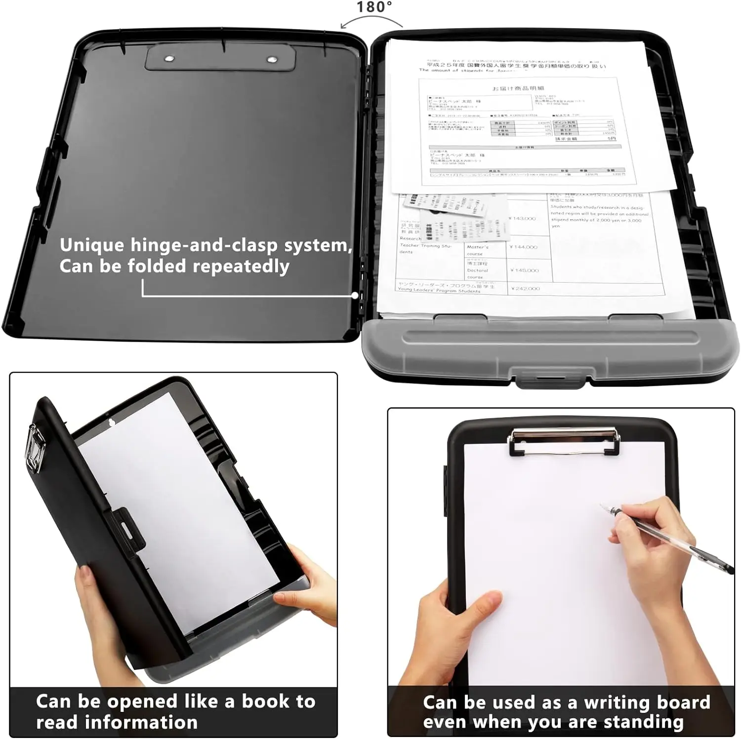 Clipboards A4 Clip File Binder Storage Nursing Clipboard Plastic Side Opening Box Waterproof PVC Flip Material Document Drawing