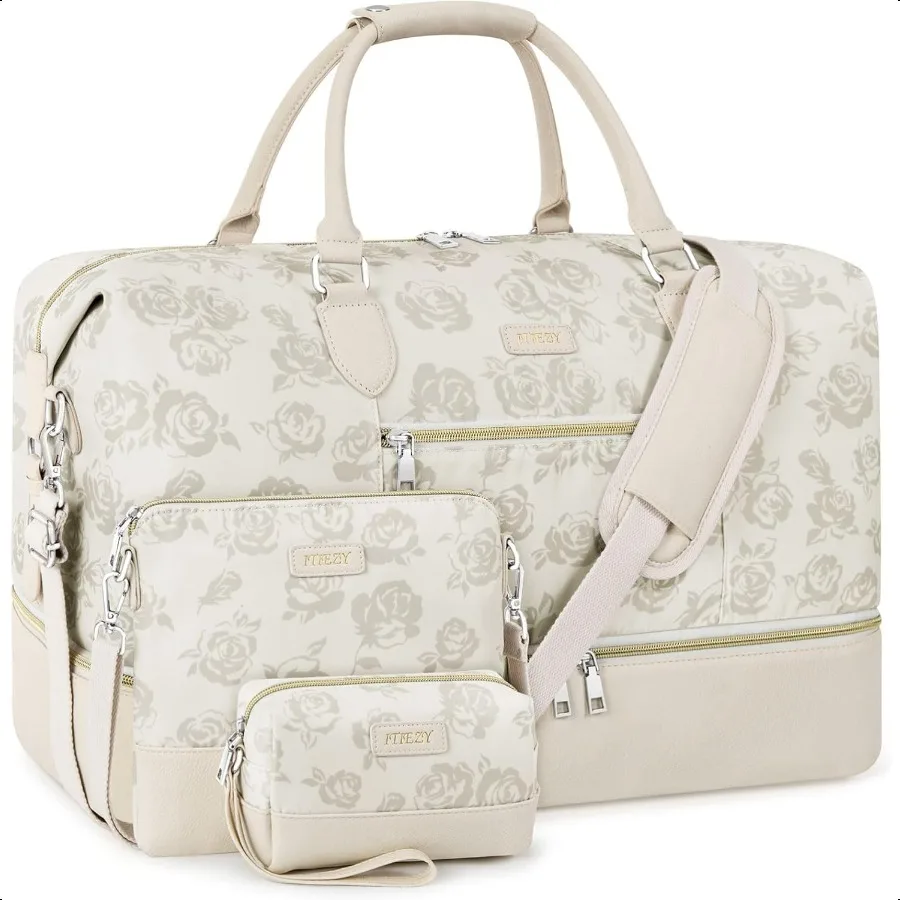 

Weekender Bag for Women Travel Duffel Bag Carry On Overnight Bag with Shoe Compartment Large Nylon Travel Weekend Tote Bag