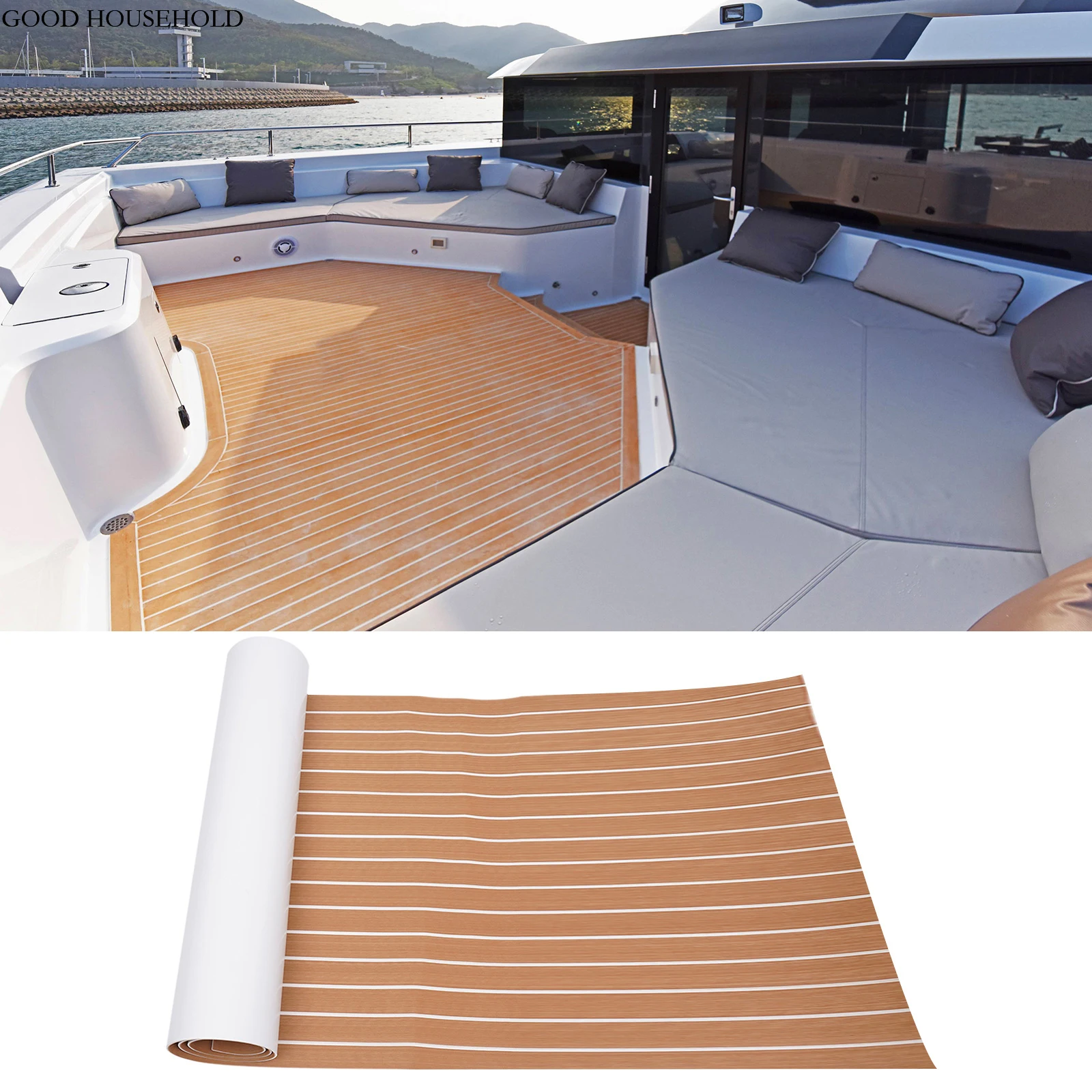 EVA Faux Foam Teak Marine Boat Decking Sheet Flooring Mat Yacht Carpet 240x90cm