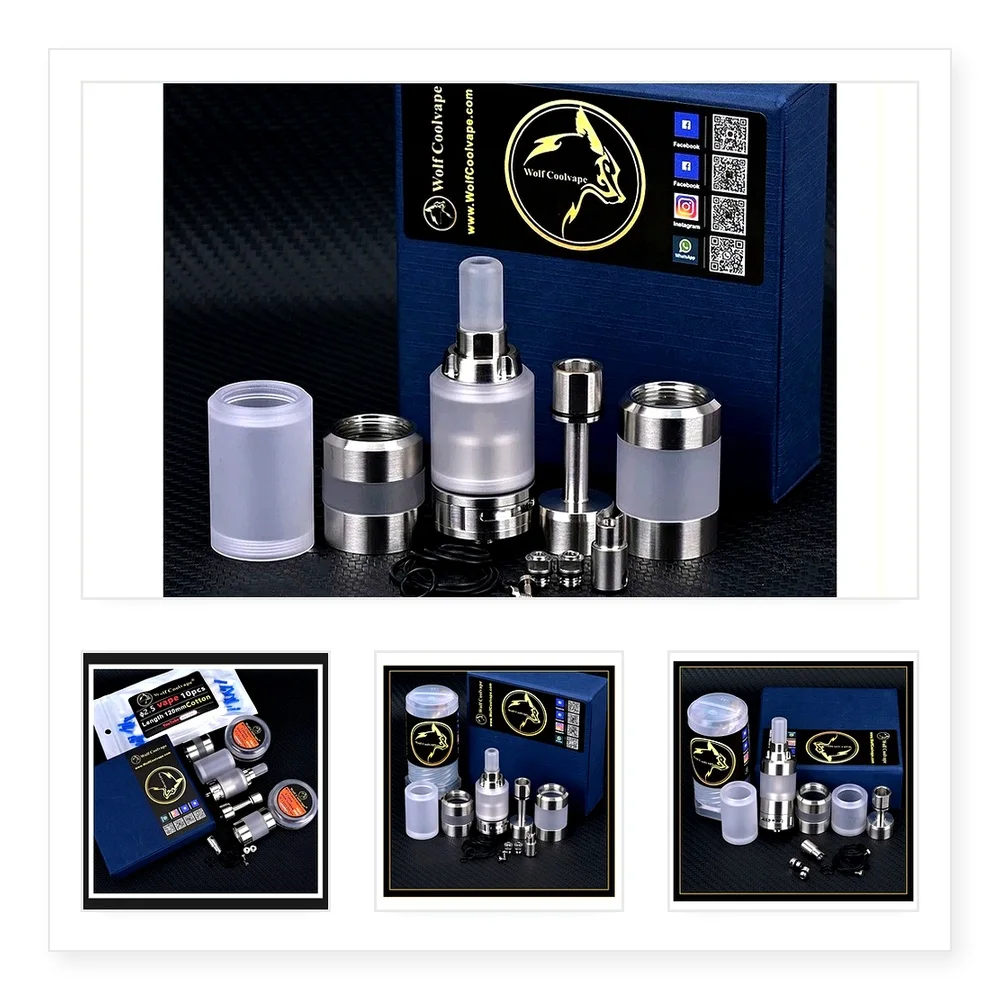 Wolfcoolvape KA V7 RTA MTL Rebuildable Tank Atomizer 23mm 3ml - Complete Single Coil E-Cigarette Kit