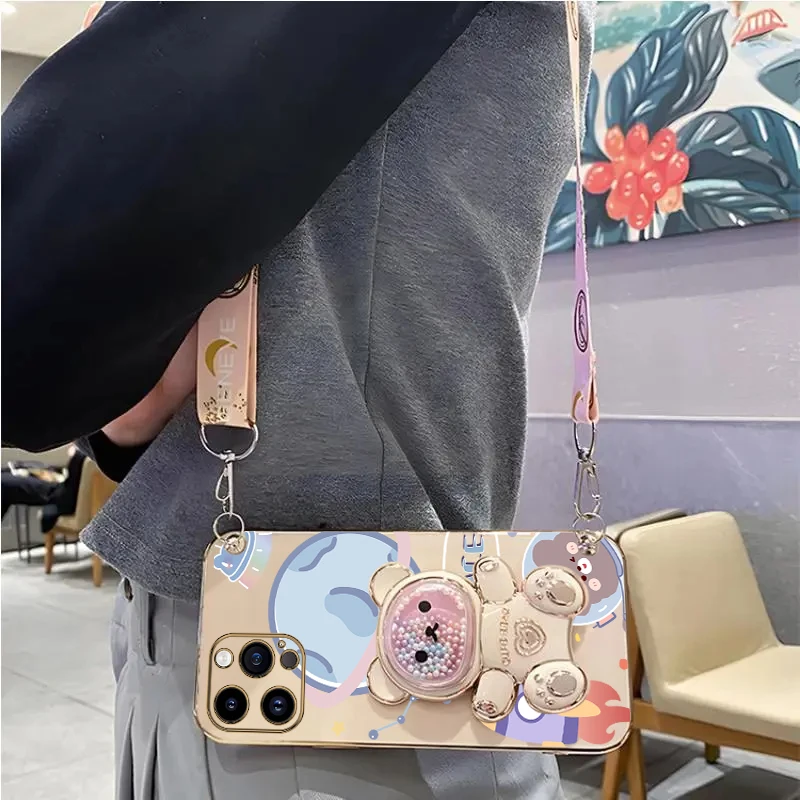 جراب حامل حبل تحمل لهاتف iPhone ، 14 ، 15 ، 11 ، 12 ، 13 Pro Max ، Mini ، 8 ، 7 ، 6 S Plus ، X ، Xr ، Xs Max ، Crossbody ، جراب بحامل وحزام