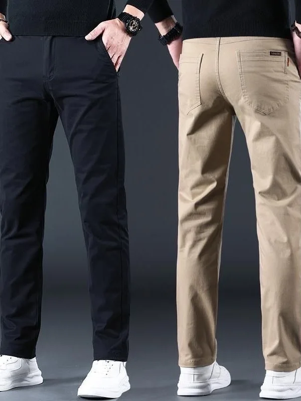

Мужские повседневные прямые брюки Busin, весенне-осенние тонкие свободные износостойкие эластичные длинные брюки большого размера