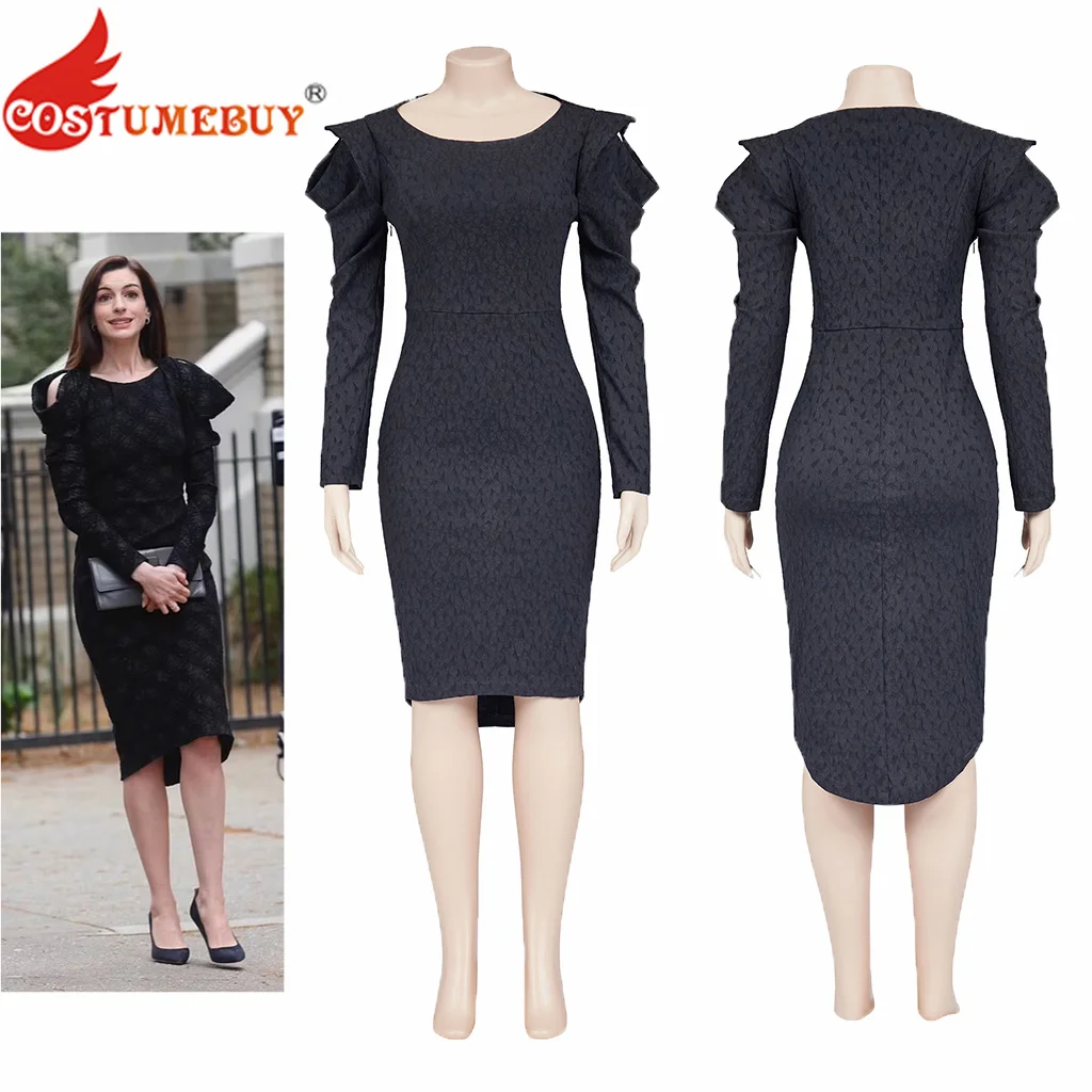 

She Came to Me Cosplay Costume Patricia Sexy Black Slim Dress Daily Wear Dress Anne Hathaway Costume Halloween Carnival Outfits