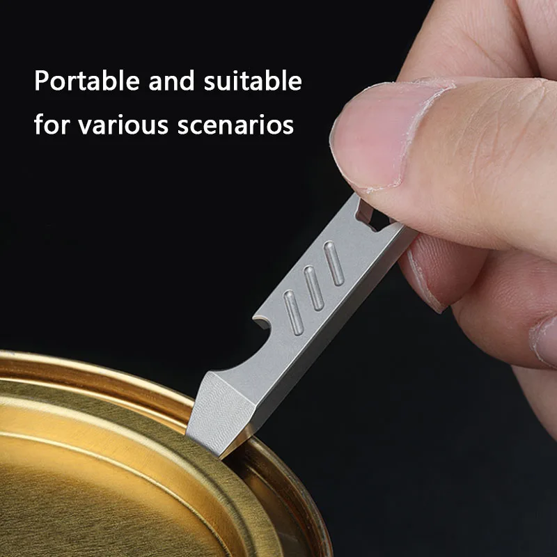 Mini Titanium Alloy Pry Bar Bottle Opener Scale Hexagonal Wrench EDC Outdoor Camping Equipment Survival Multifunctional Tool