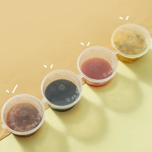 Plastiksaucenflaschen mit Deckel, Lebensmittelglas, Einweg-, Leckageuntersuchungsbeweis, Verpackungsbehälter, Salatsaucen, Gewürz ausreichend, 50pcs 6 Hauptverkäufe Einwegmarmitex - №4
